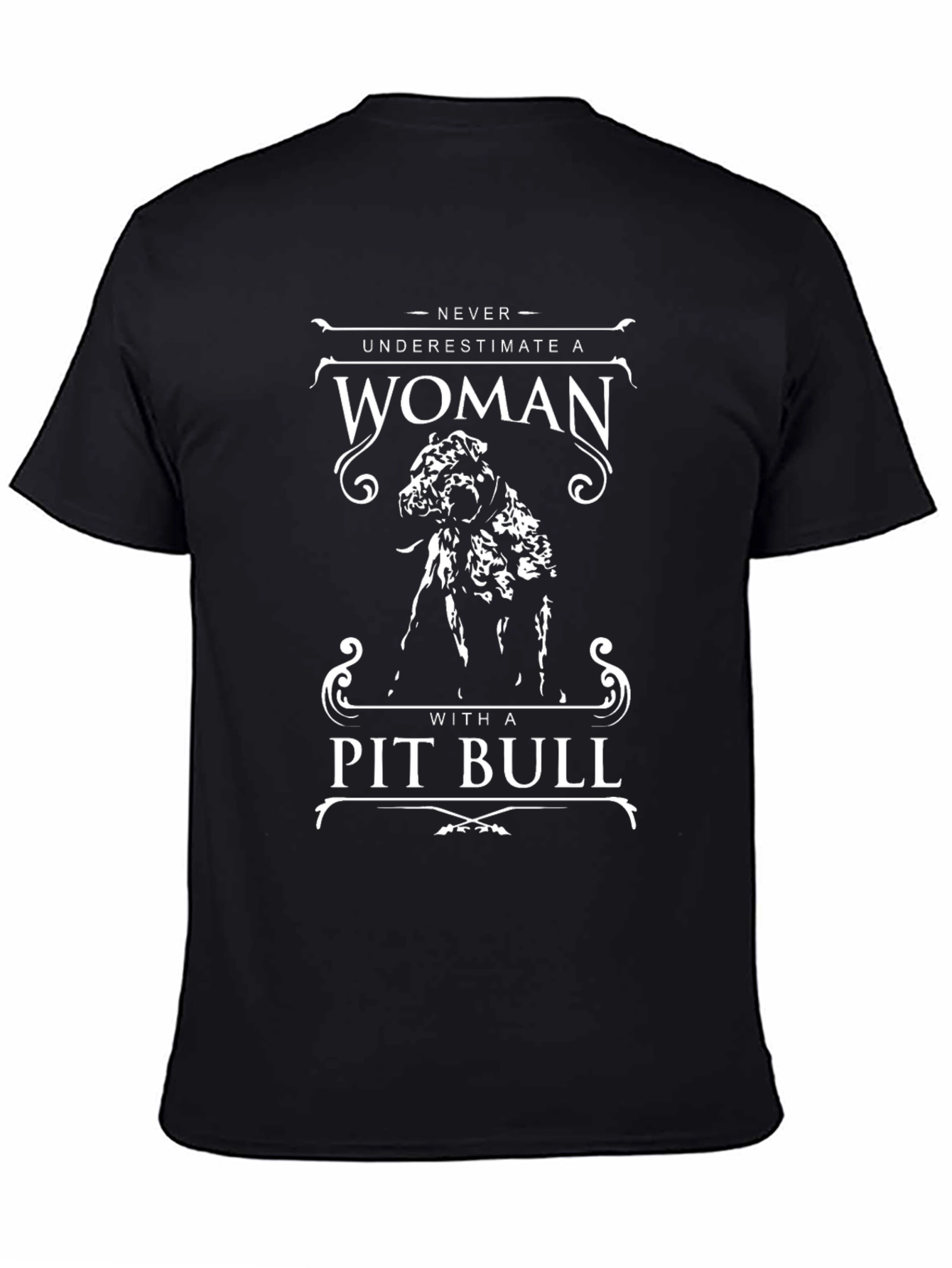 Never Underestimate Pit Bull Woman T-Shirt