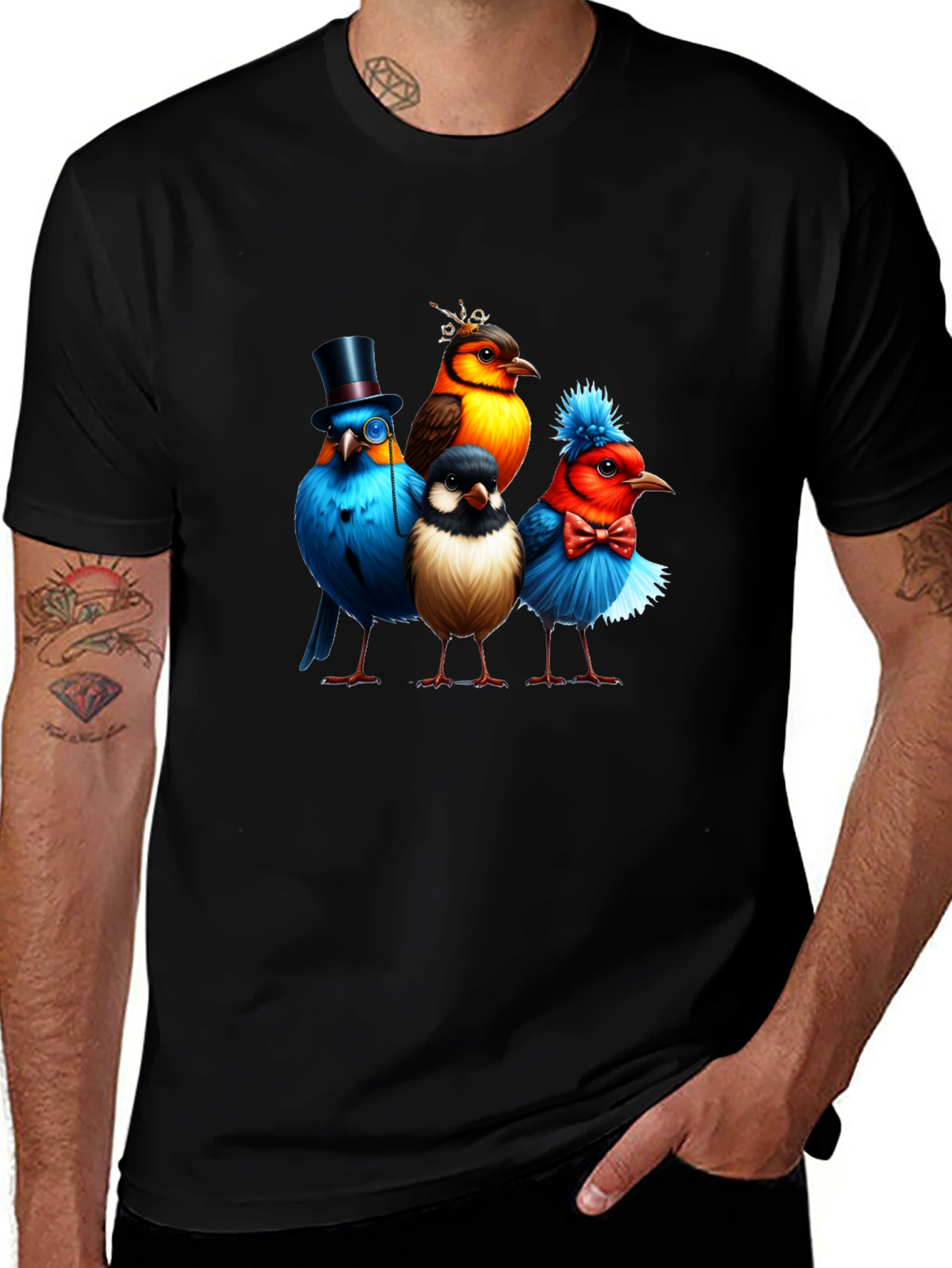 Birds in Hats Graphic Tee