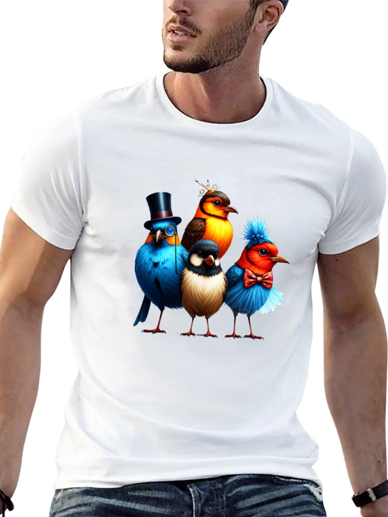 Birds in Hats Graphic Tee