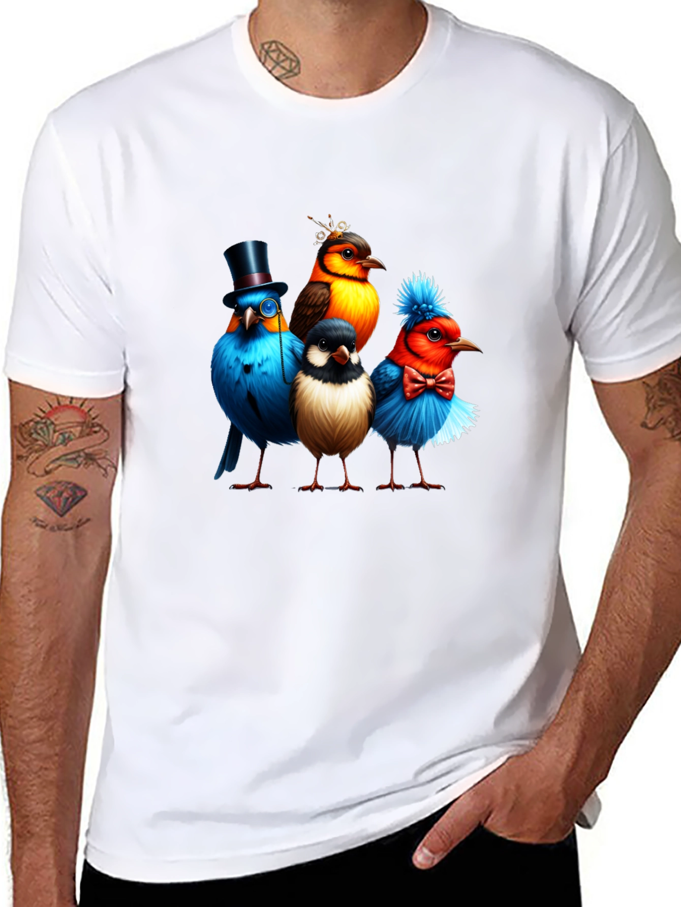 Birds in Hats Graphic Tee