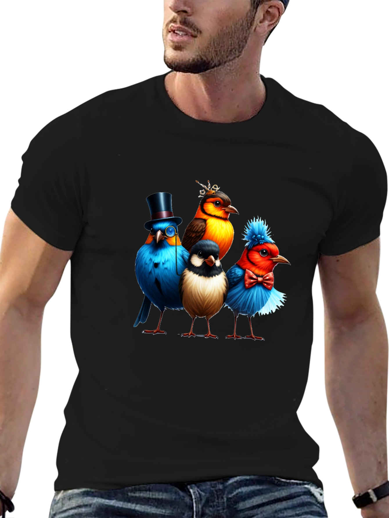 Birds in Hats Graphic Tee