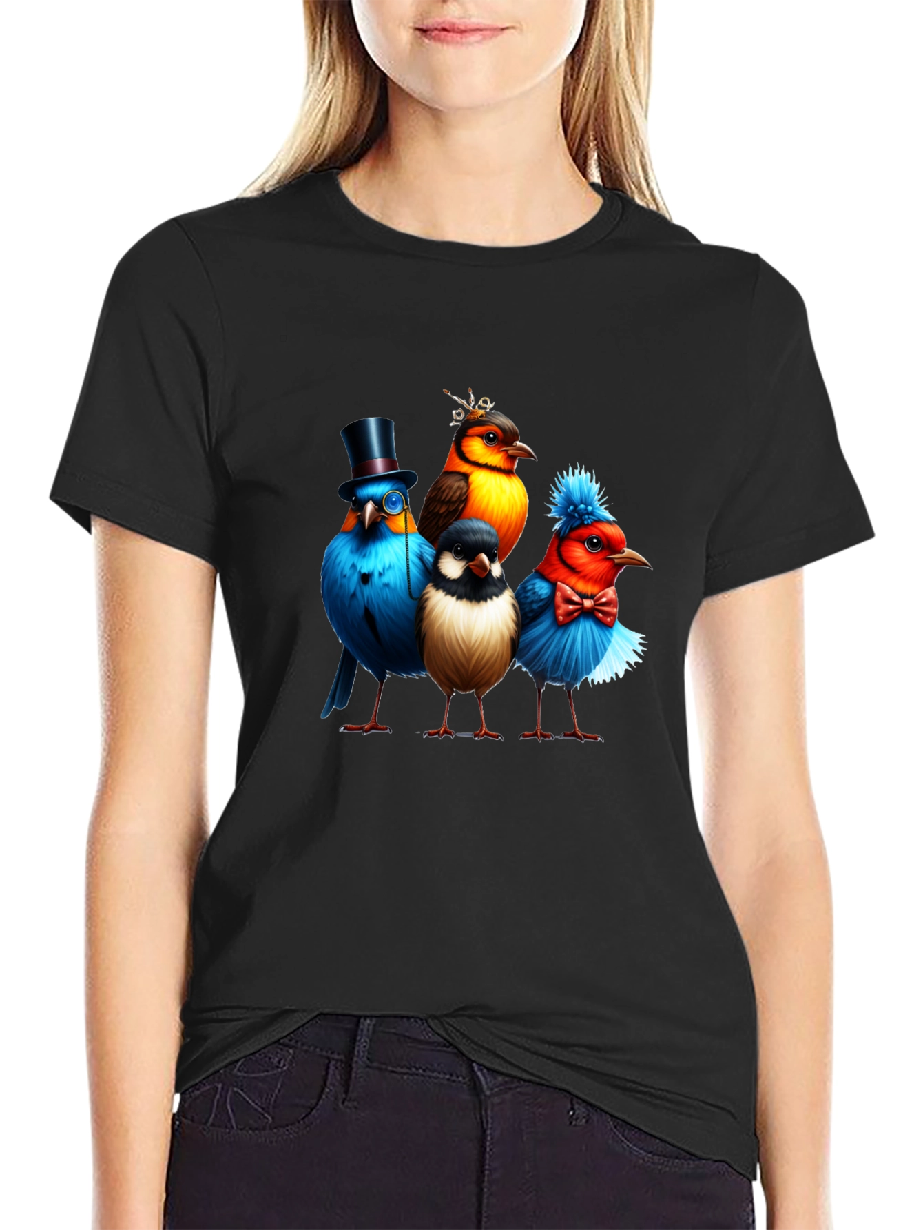 Birds in Hats Graphic Tee