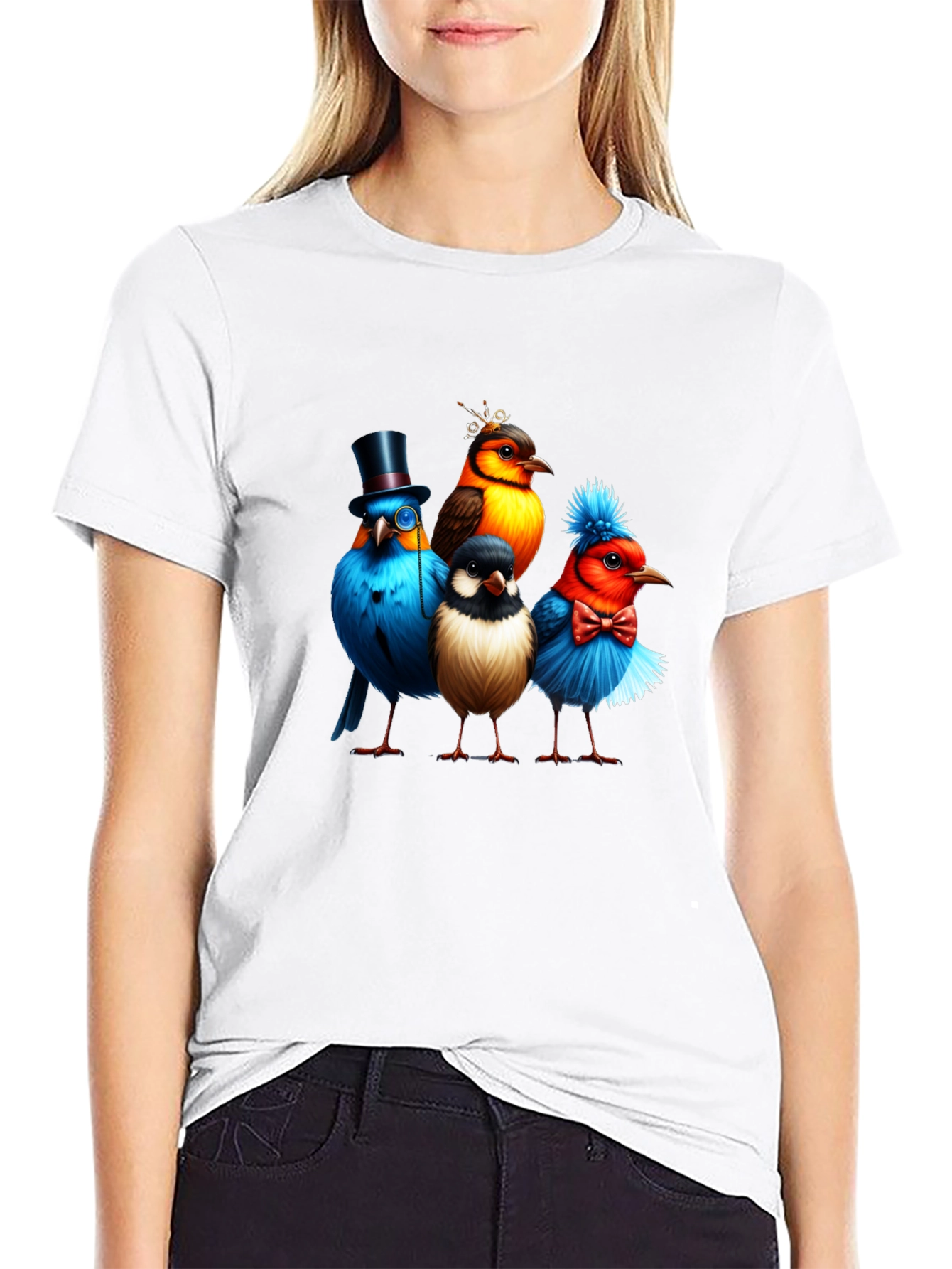 Birds in Hats Graphic Tee