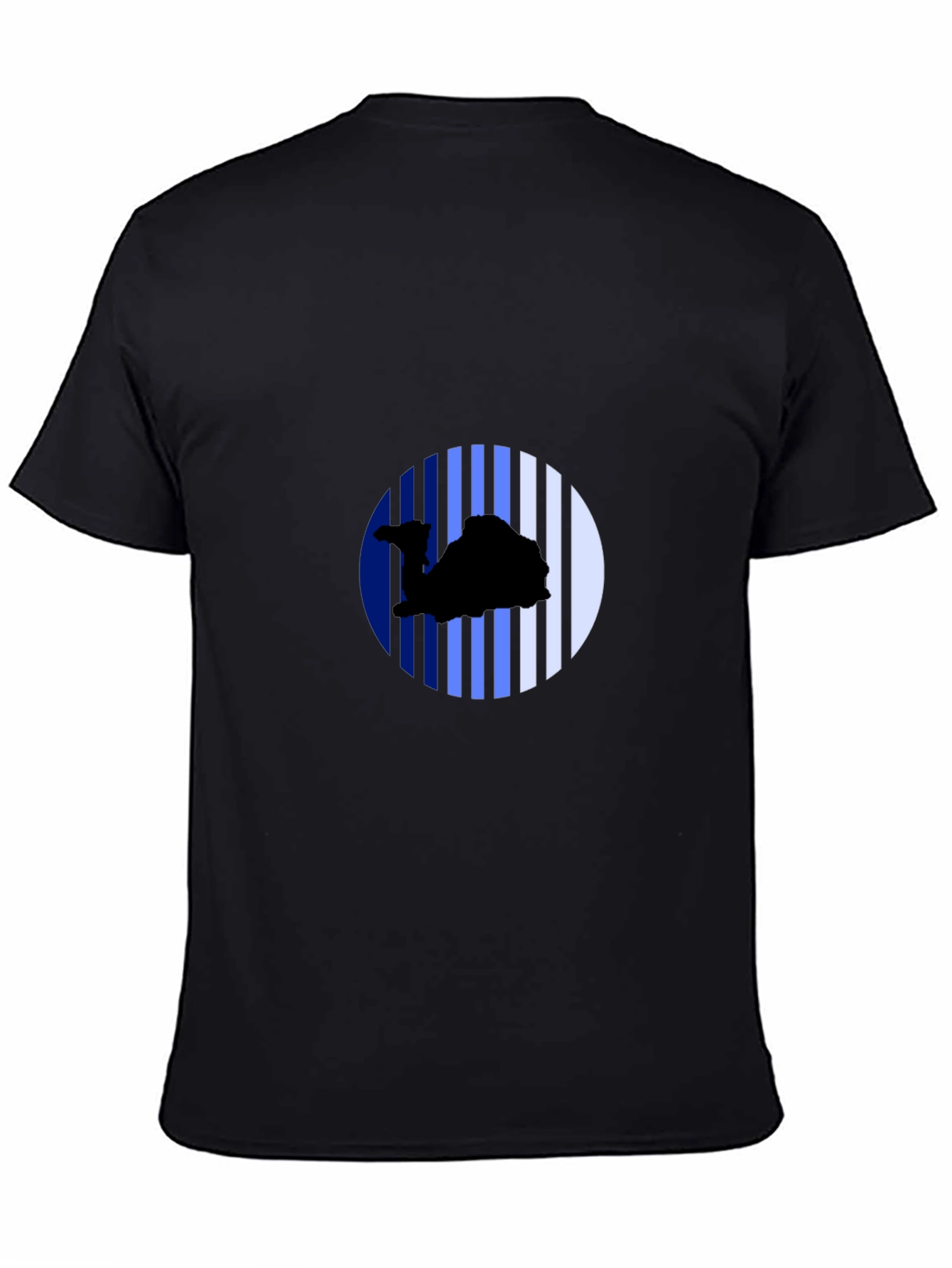 Camel Silhouette Striped Circle Black Tee