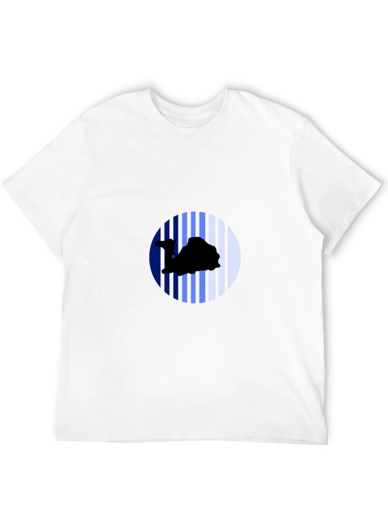 Camel Silhouette Striped Circle Black Tee
