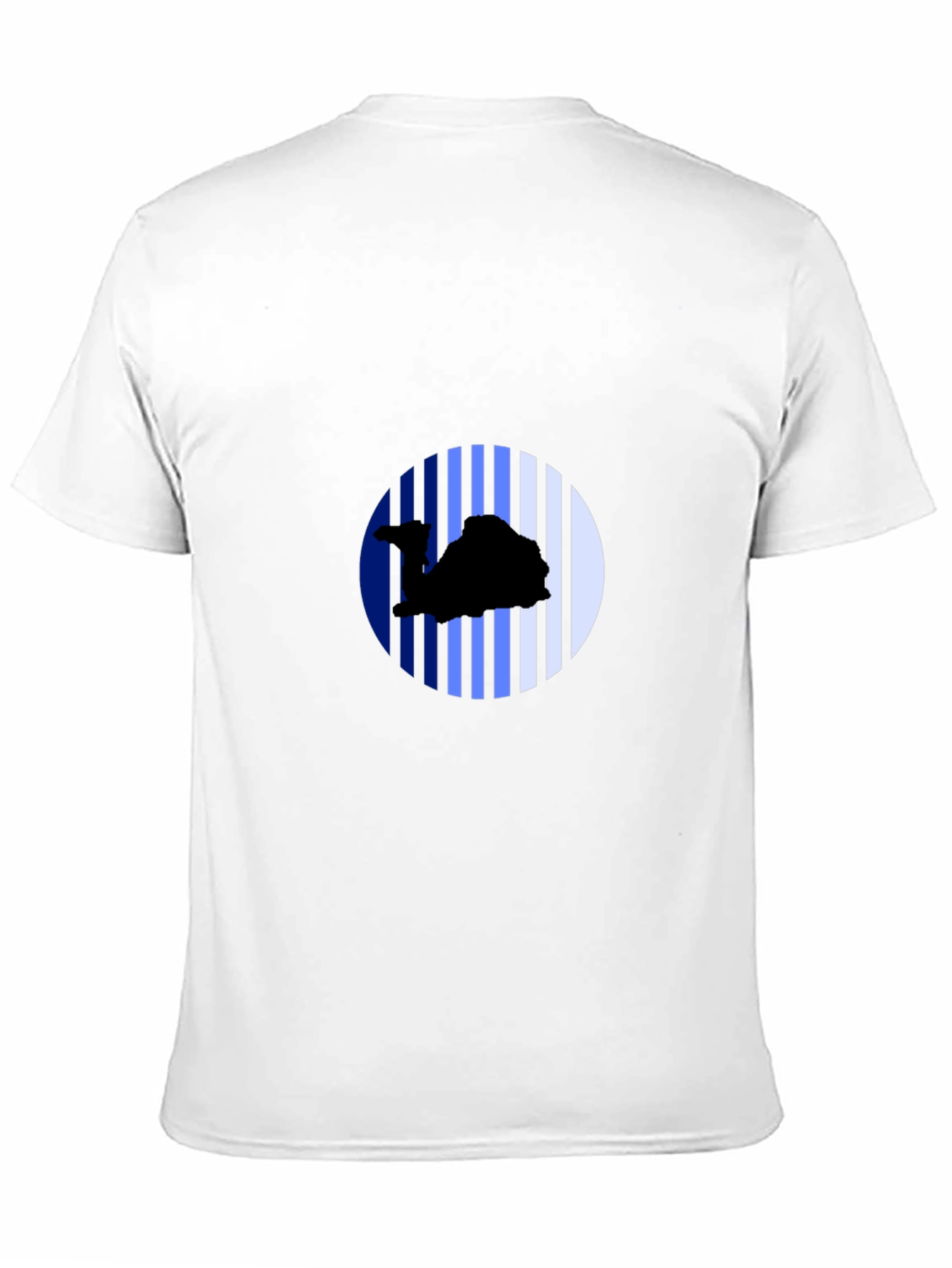 Camel Silhouette Striped Circle Black Tee