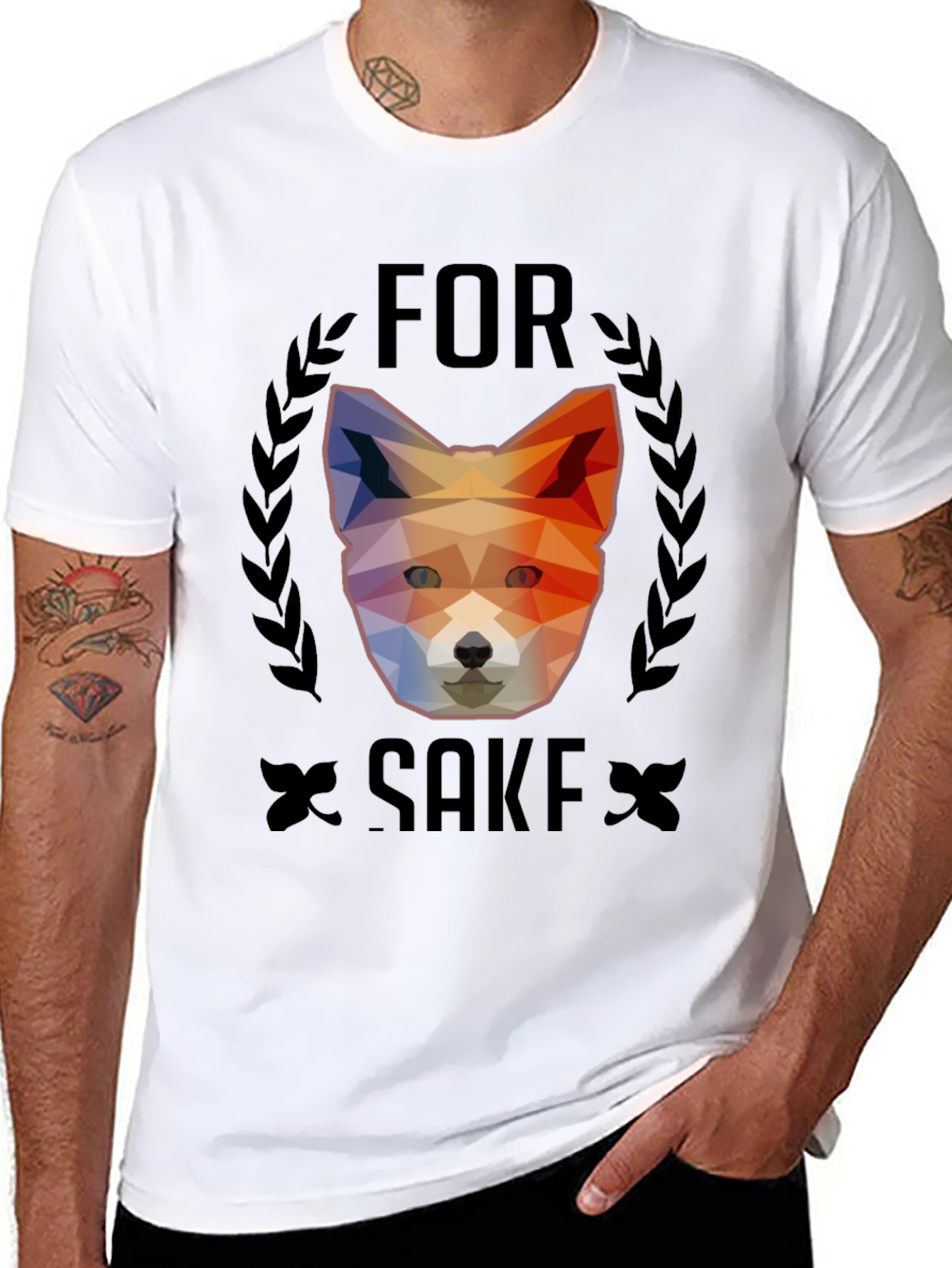 For Fox Sake T-Shirt - Geometric Animal Design