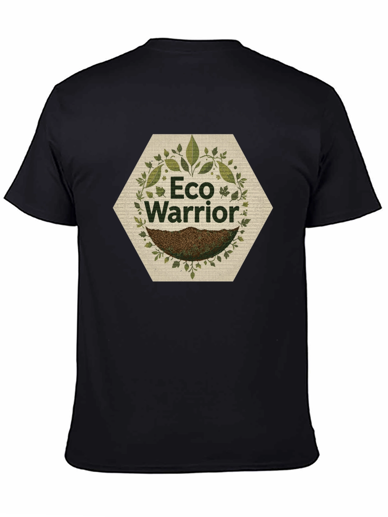 Eco Warrior T-Shirt - Black Nature Inspired Design