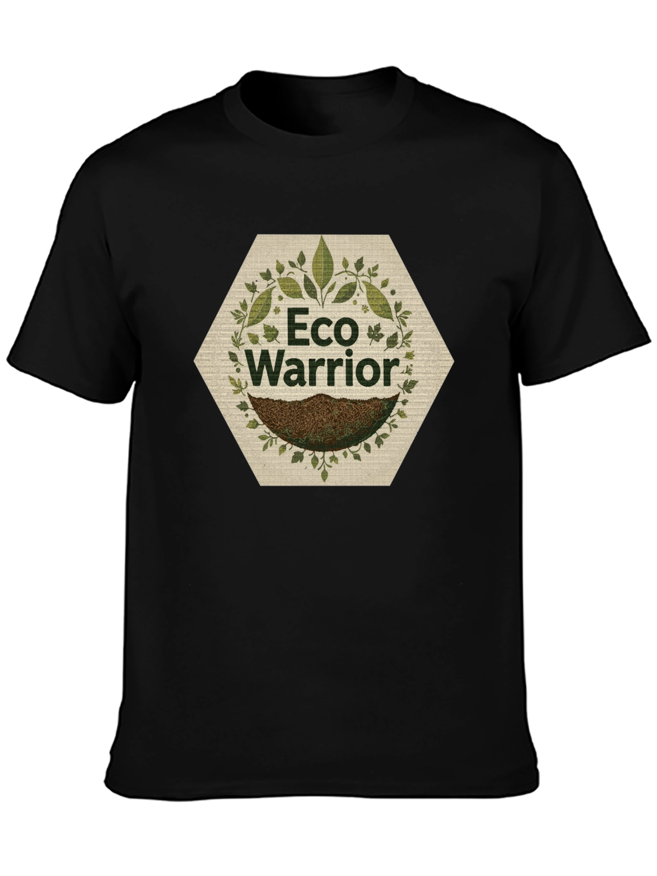 Eco Warrior T-Shirt - Black Nature Inspired Design