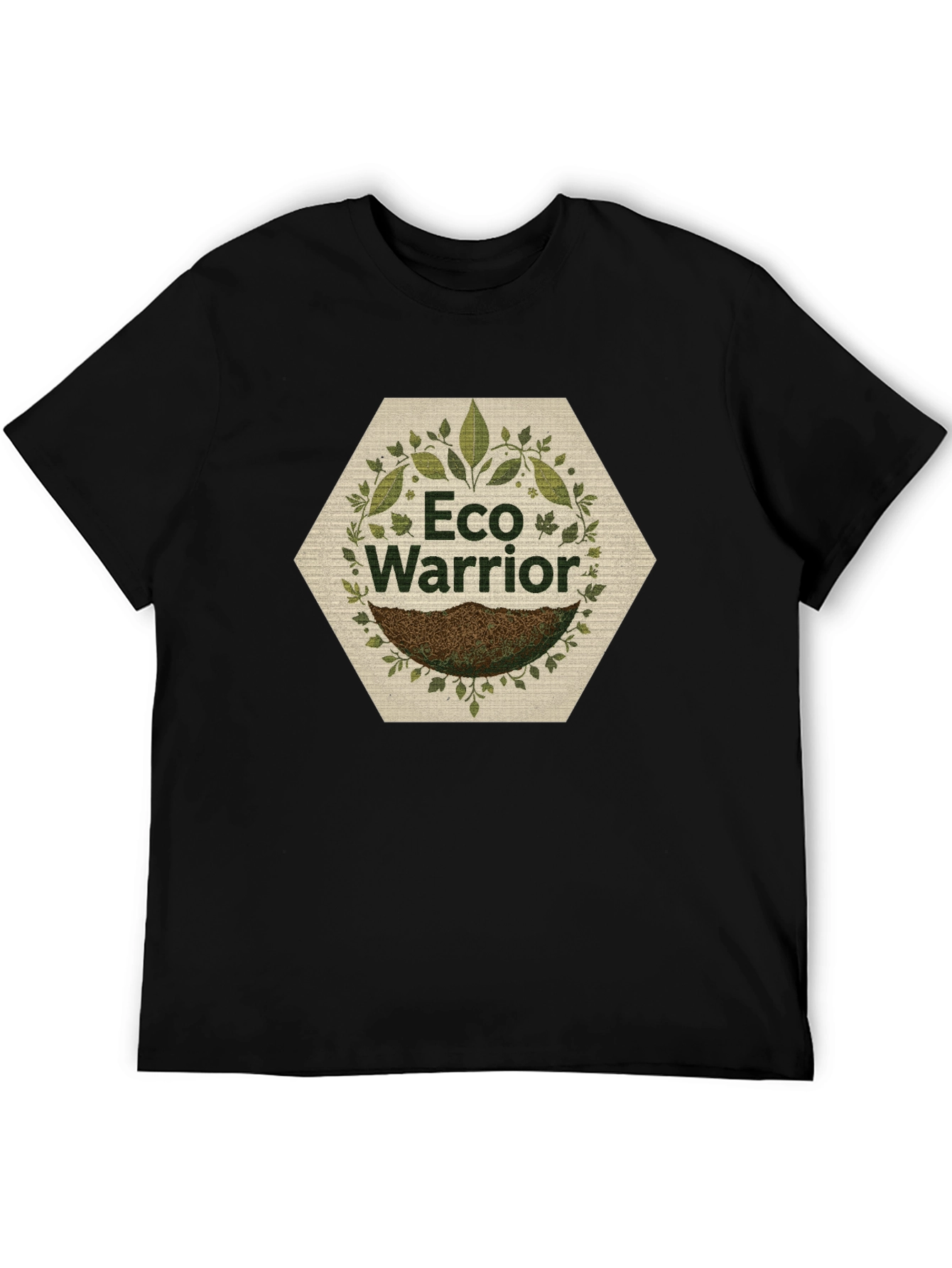 Eco Warrior T-Shirt - Black Nature Inspired Design