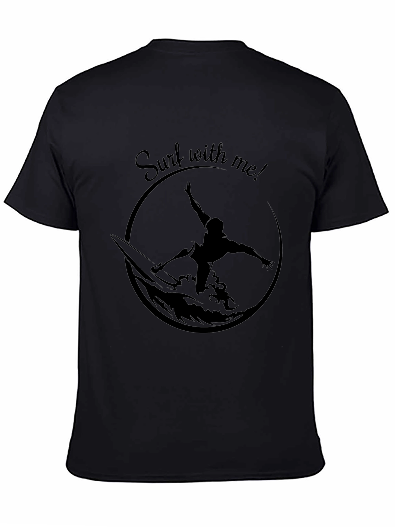 Surf With Me Graphic Tee - Black