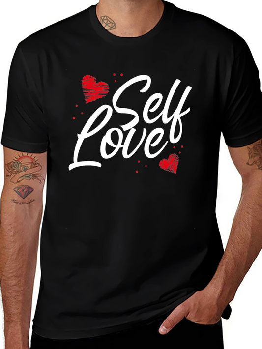 Self Love Heart Graphic Black T-Shirt