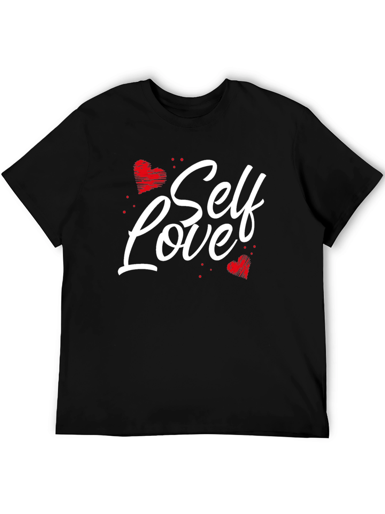 Self Love Heart Graphic Black T-Shirt