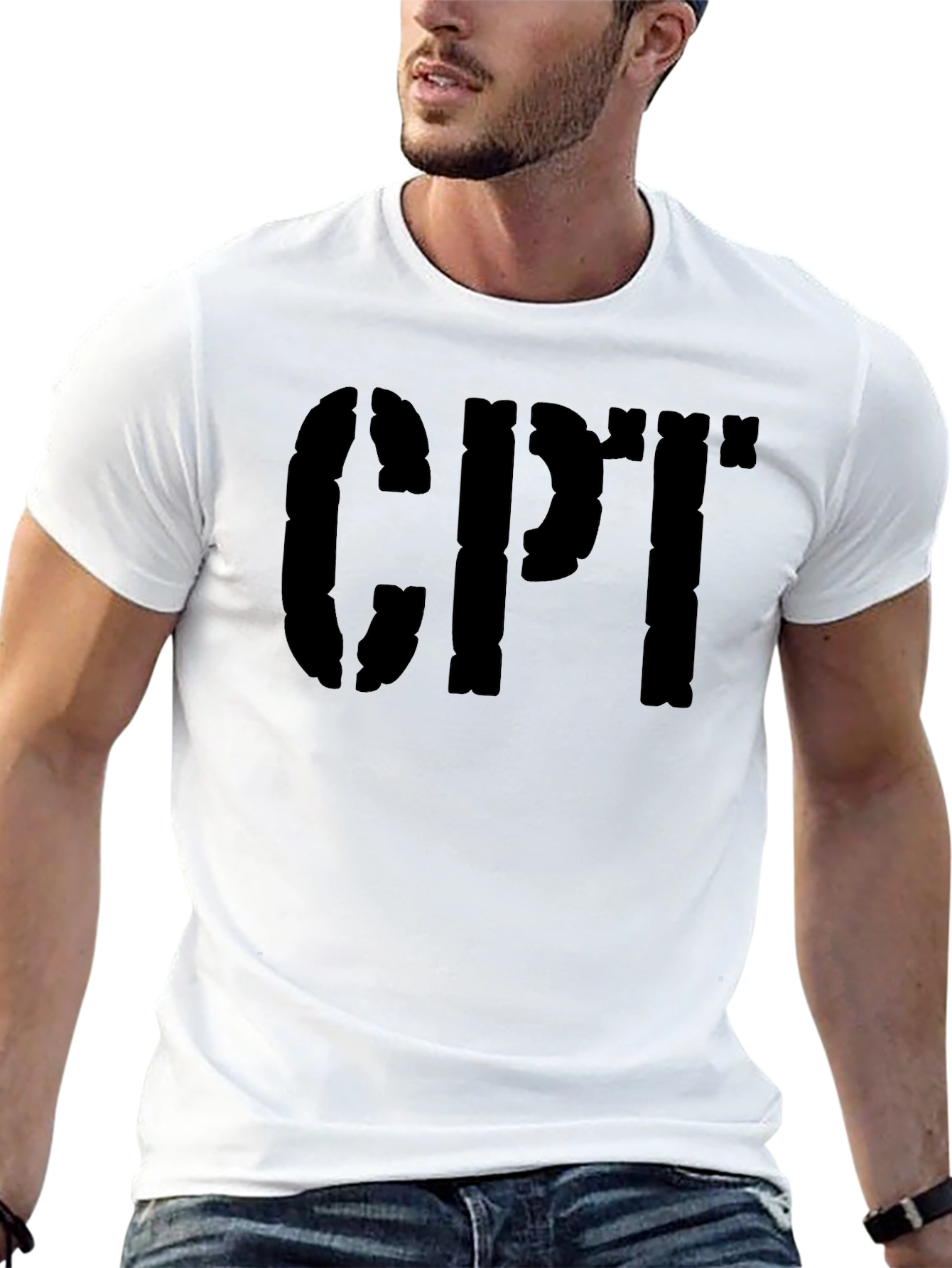 CPT Stencil Style Graphic T-Shirt - Black