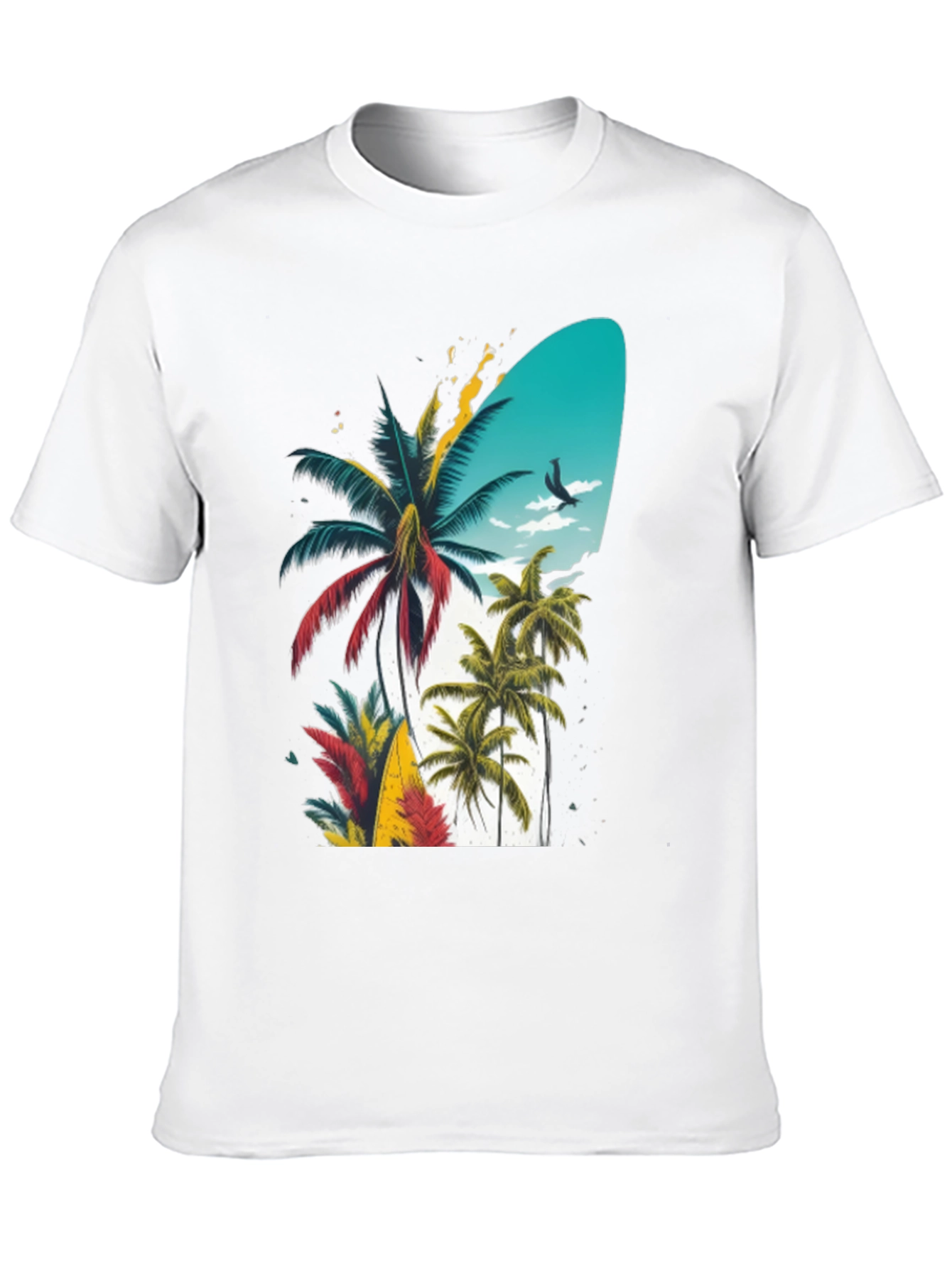 Tropical Island Palm Tree Graphic T-Shirt