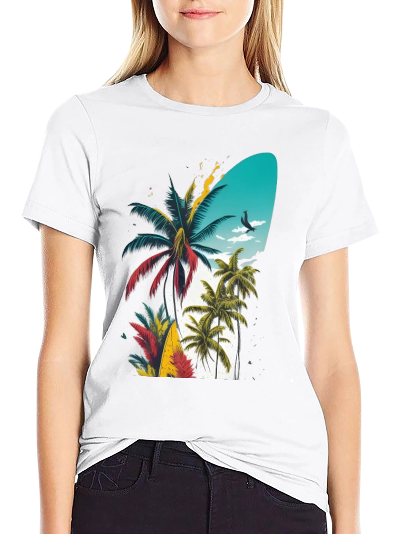 Tropical Island Palm Tree Graphic T-Shirt
