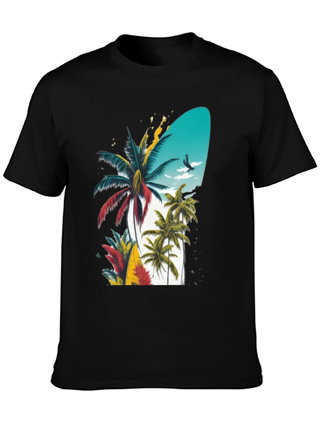 Tropical Island Palm Tree Graphic T-Shirt
