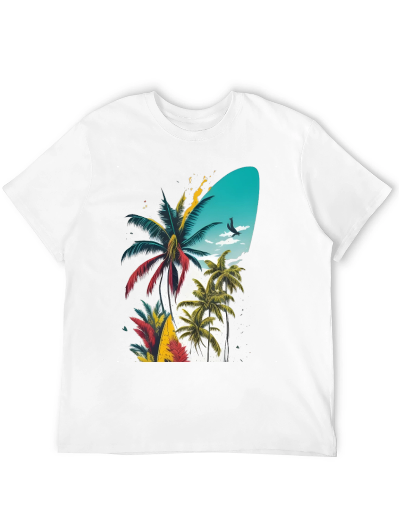 Tropical Island Palm Tree Graphic T-Shirt