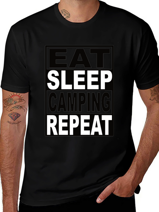 Eat Sleep Camping Repeat Graphic Tee