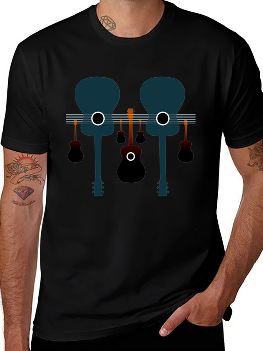 Guitar Graphic Black Tee - Musical Style