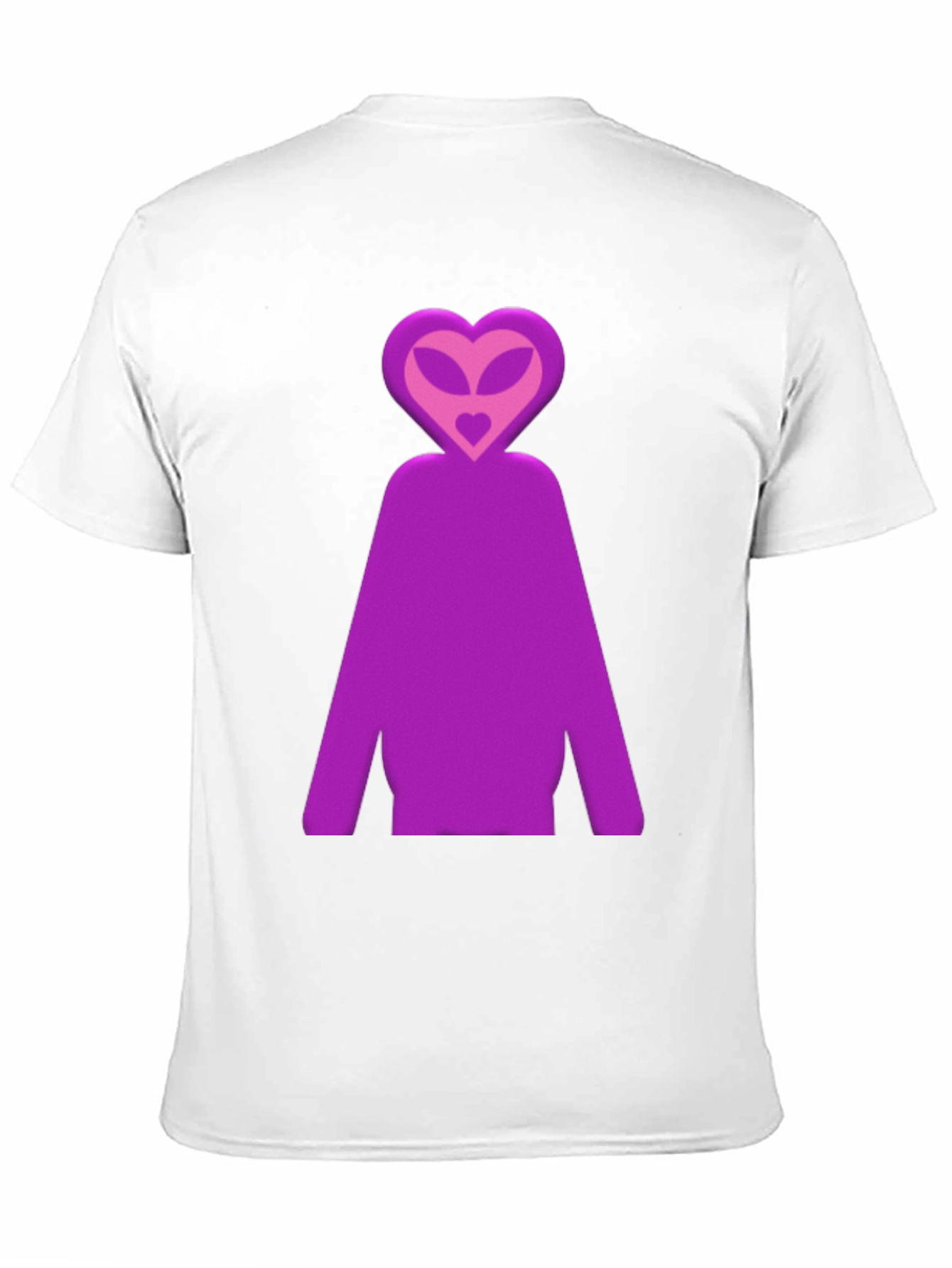 Purple Alien Heart Head Graphic T-Shirt