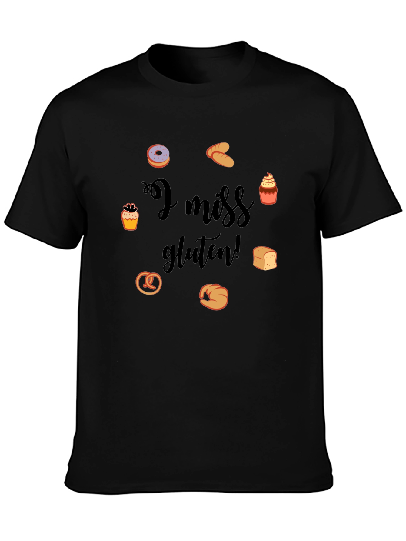 I Miss Gluten Black T-Shirt