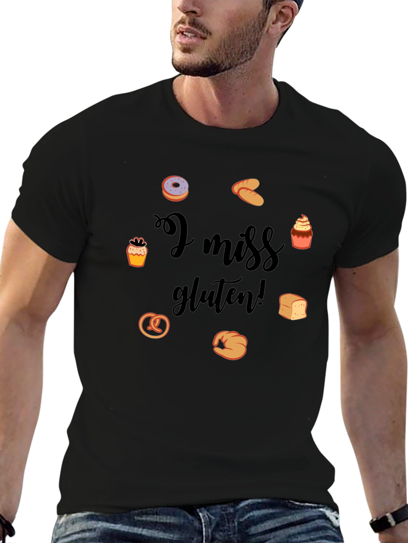 I Miss Gluten Black T-Shirt