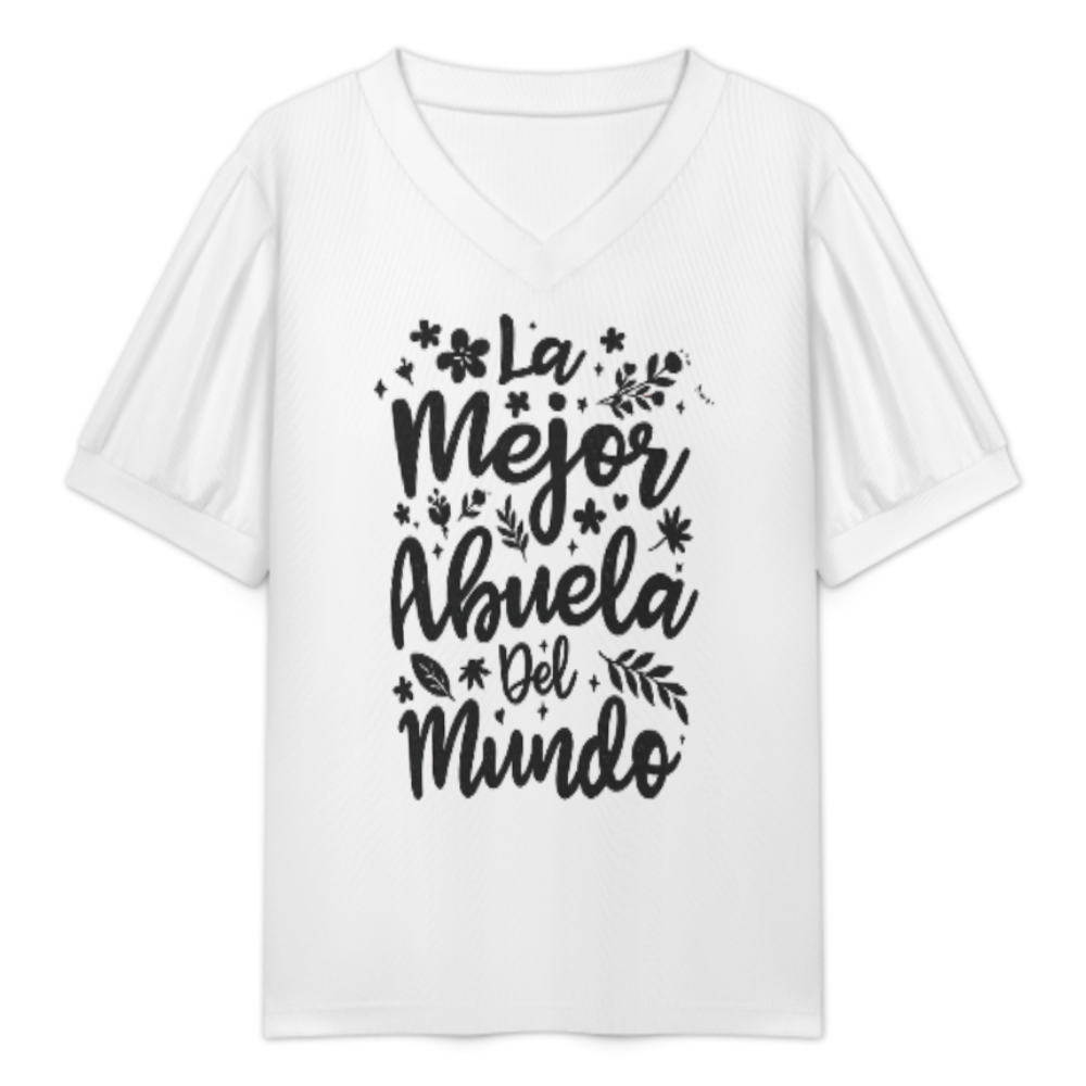 La Mejor Abuela Del Mundo Graphic Tee, Spanish Grandma Quote Shirt, Cute Floral Typography Top, Trendy Family Gift Tee, Minimal Aesthetic T-Shirt(z599)