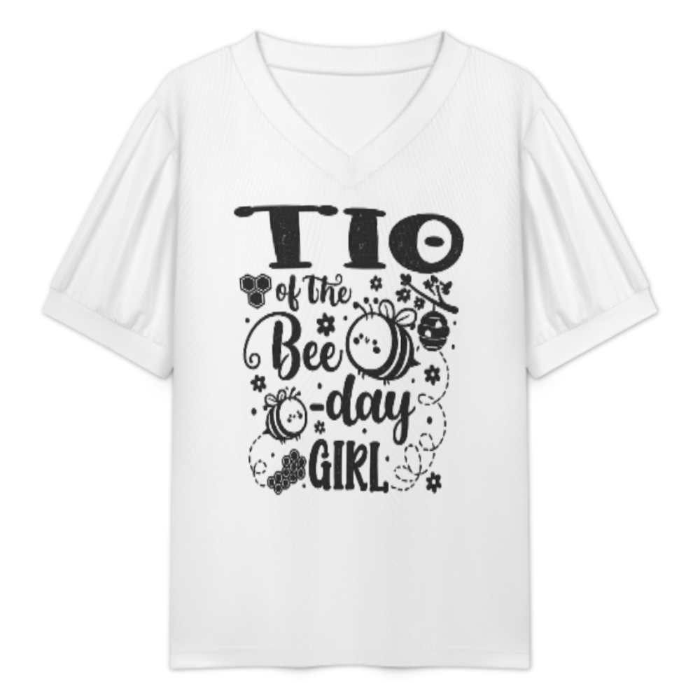 Tio Of The Bee-Day Girl Graphic Tee, Cute Bee Birthday Shirt, Funny Family Party T-Shirt, Honey Bee Celebration Top, Trendy Birthday Matching Tee(z601)