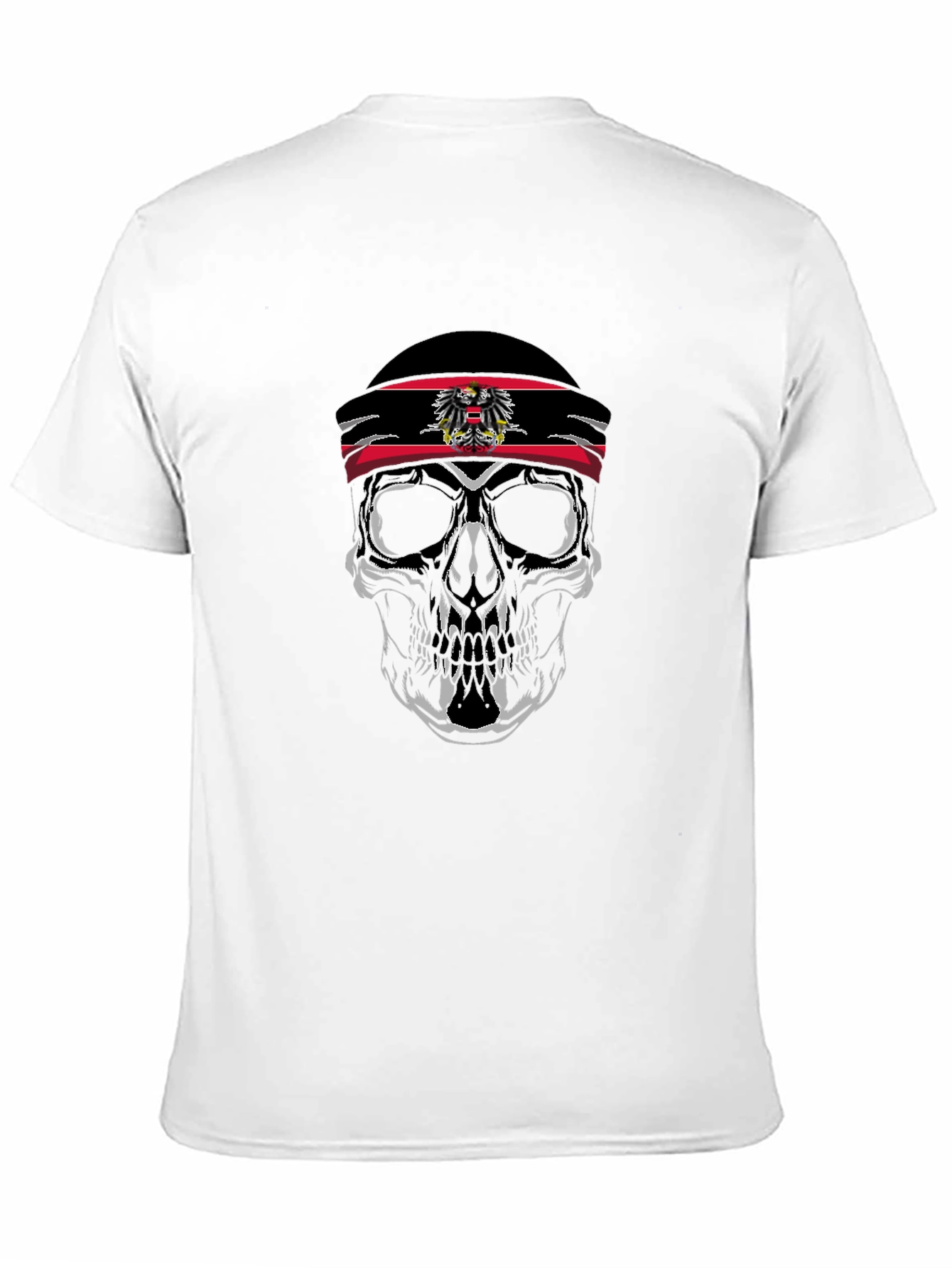 Austrian Flag Skull Graphic T-Shirt - Black