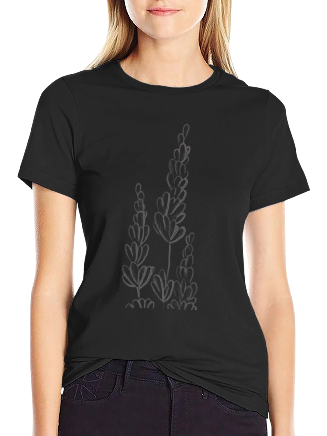 Mens Black Graphic Tee - Subtle Design