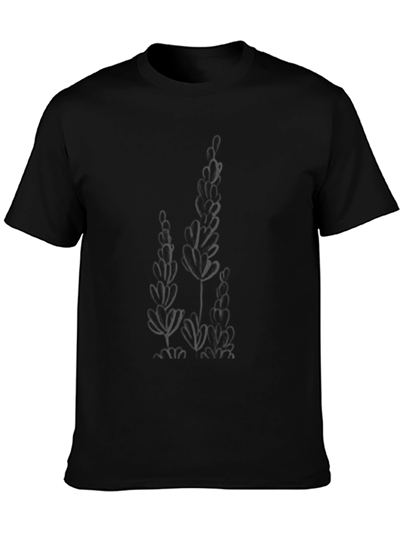 Mens Black Graphic Tee - Subtle Design