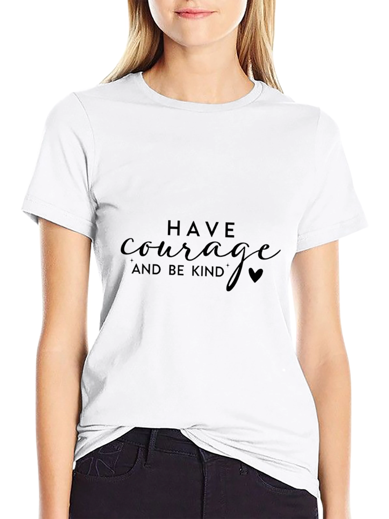 Courage & Kindness Black T-Shirt - Positive Vibes