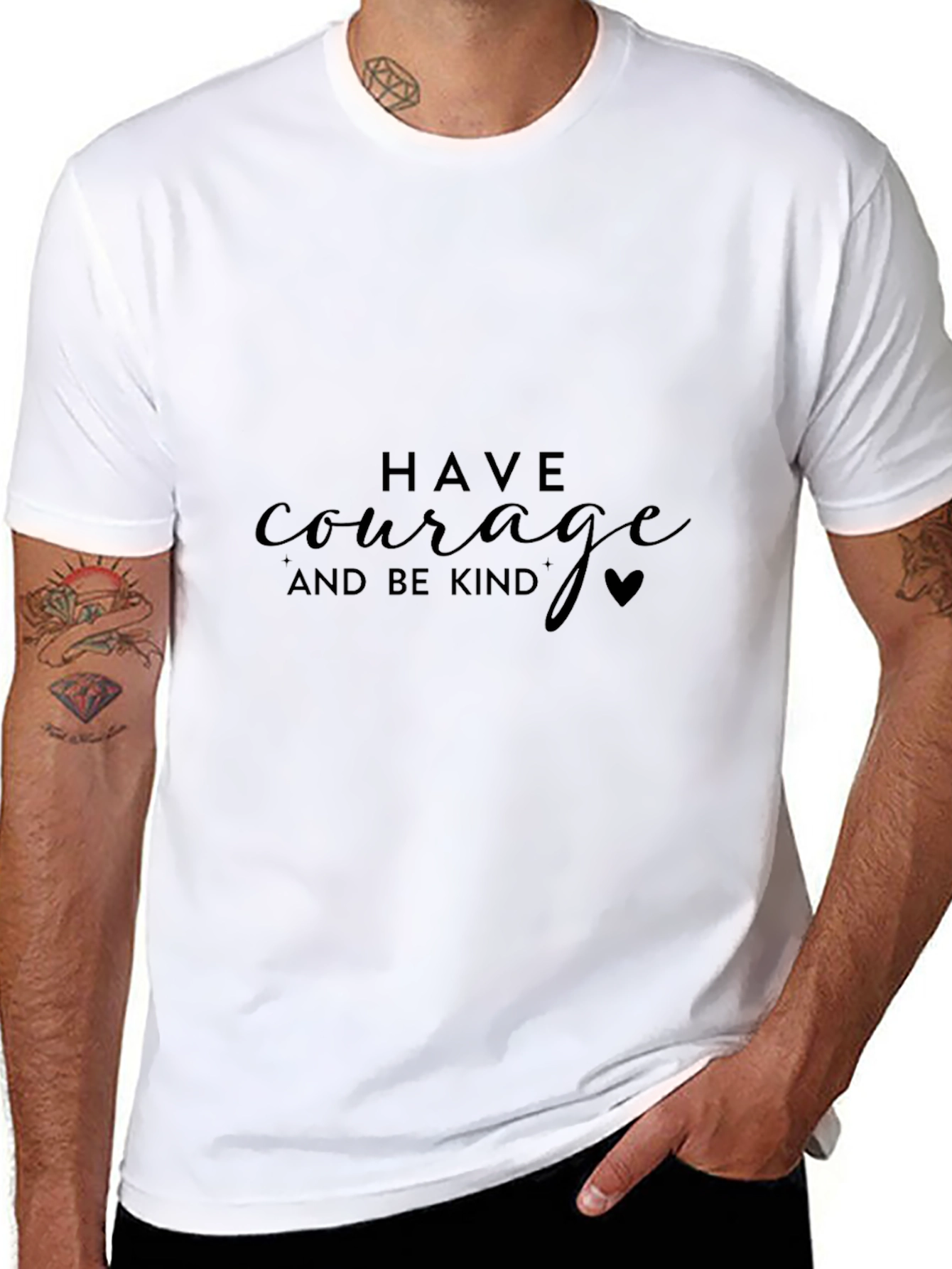 Courage & Kindness Black T-Shirt - Positive Vibes
