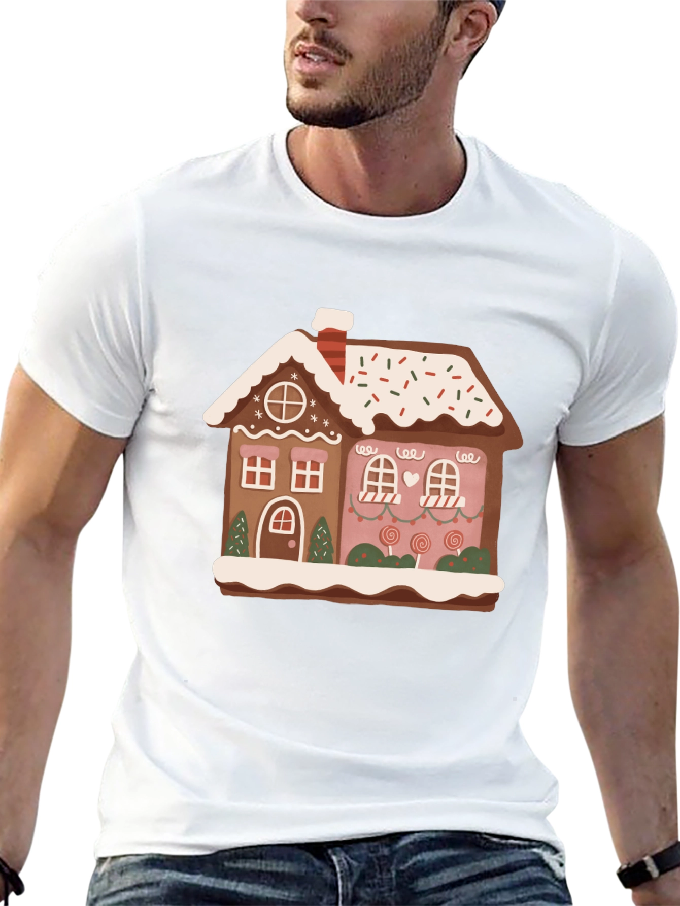 Festive Gingerbread House Graphic Tee