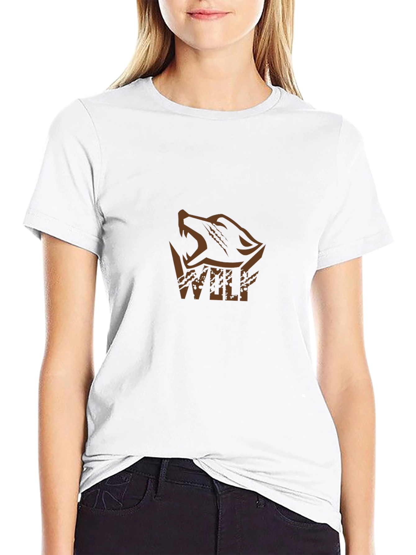 Mens Black Wolf Graphic T-Shirt