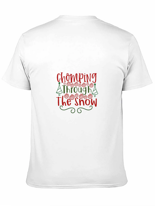 Chomping Through The Snow Graphic Tee - Festive Holiday Shirt