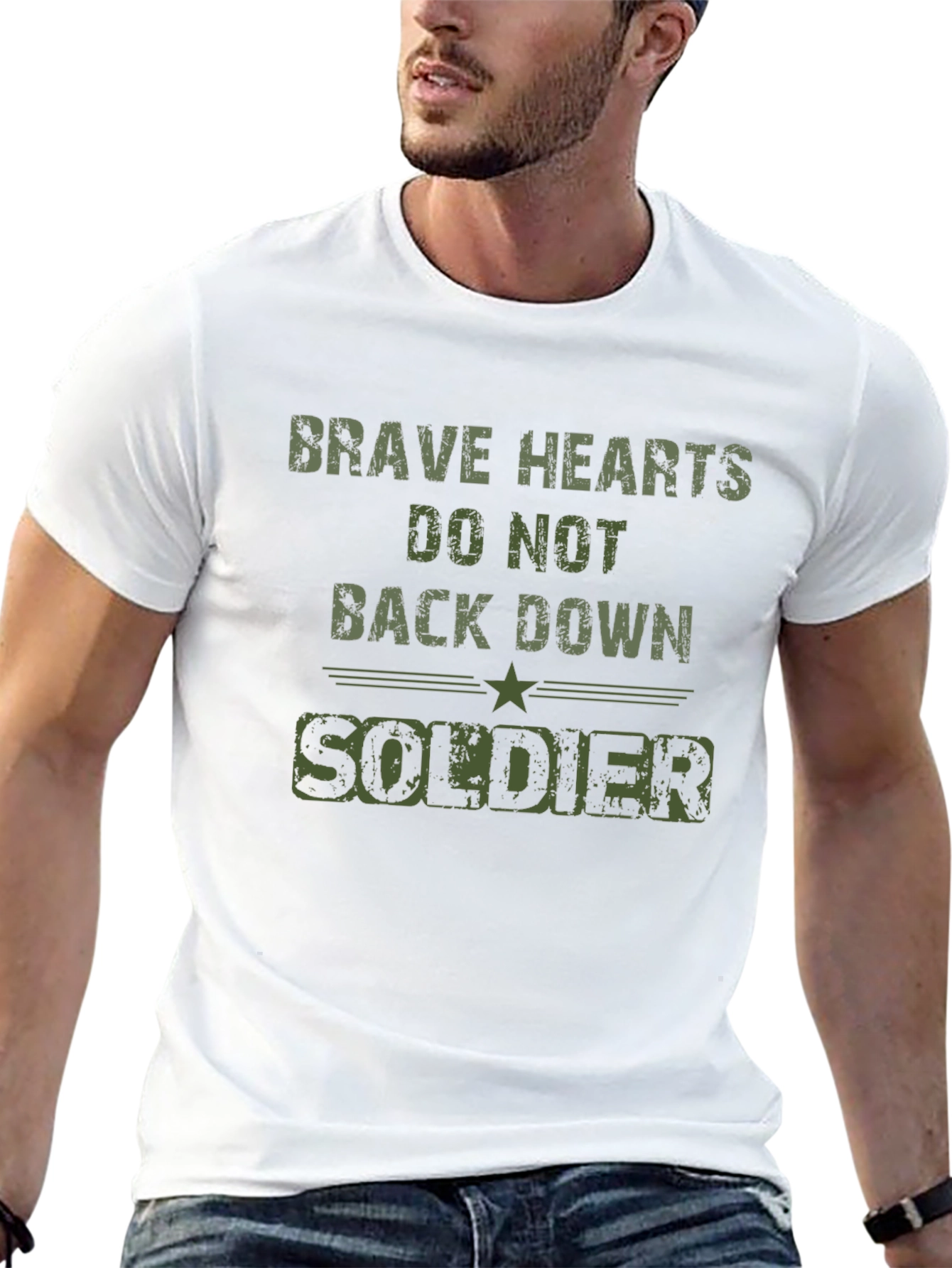 Brave Hearts Soldier Graphic Tee - Black