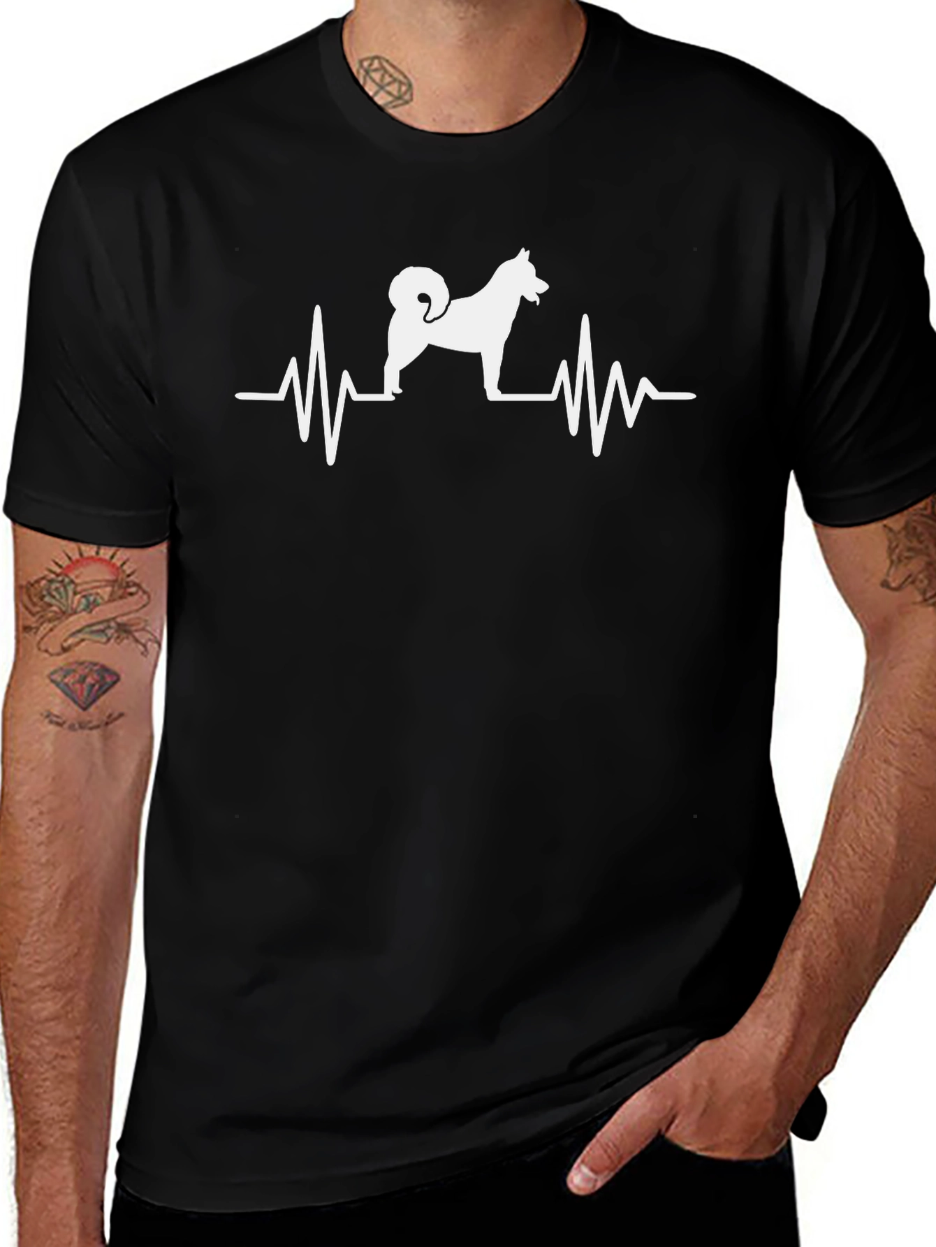 Dog Heartbeat T-Shirt - Akita Inu Pulse Tee