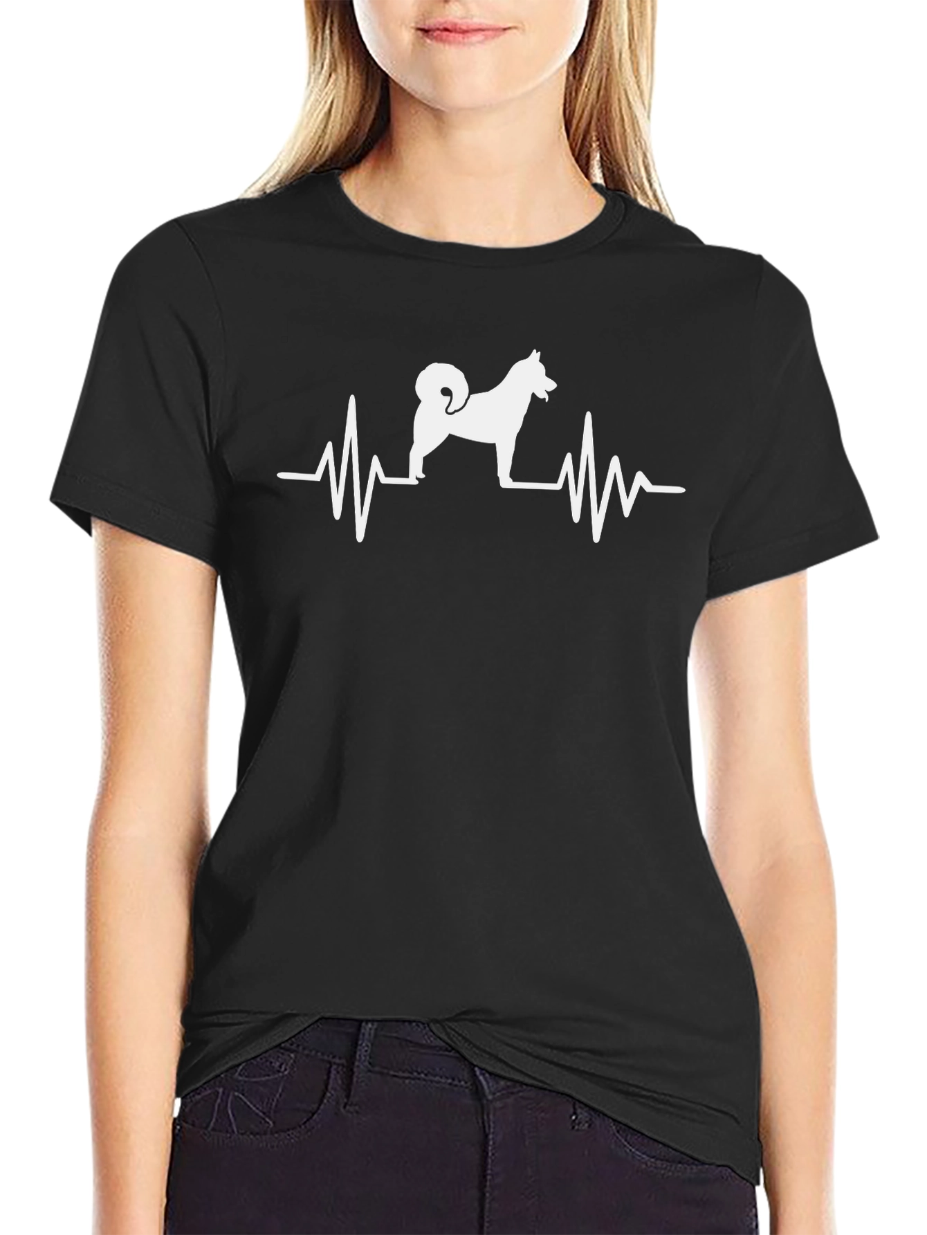 Dog Heartbeat T-Shirt - Akita Inu Pulse Tee