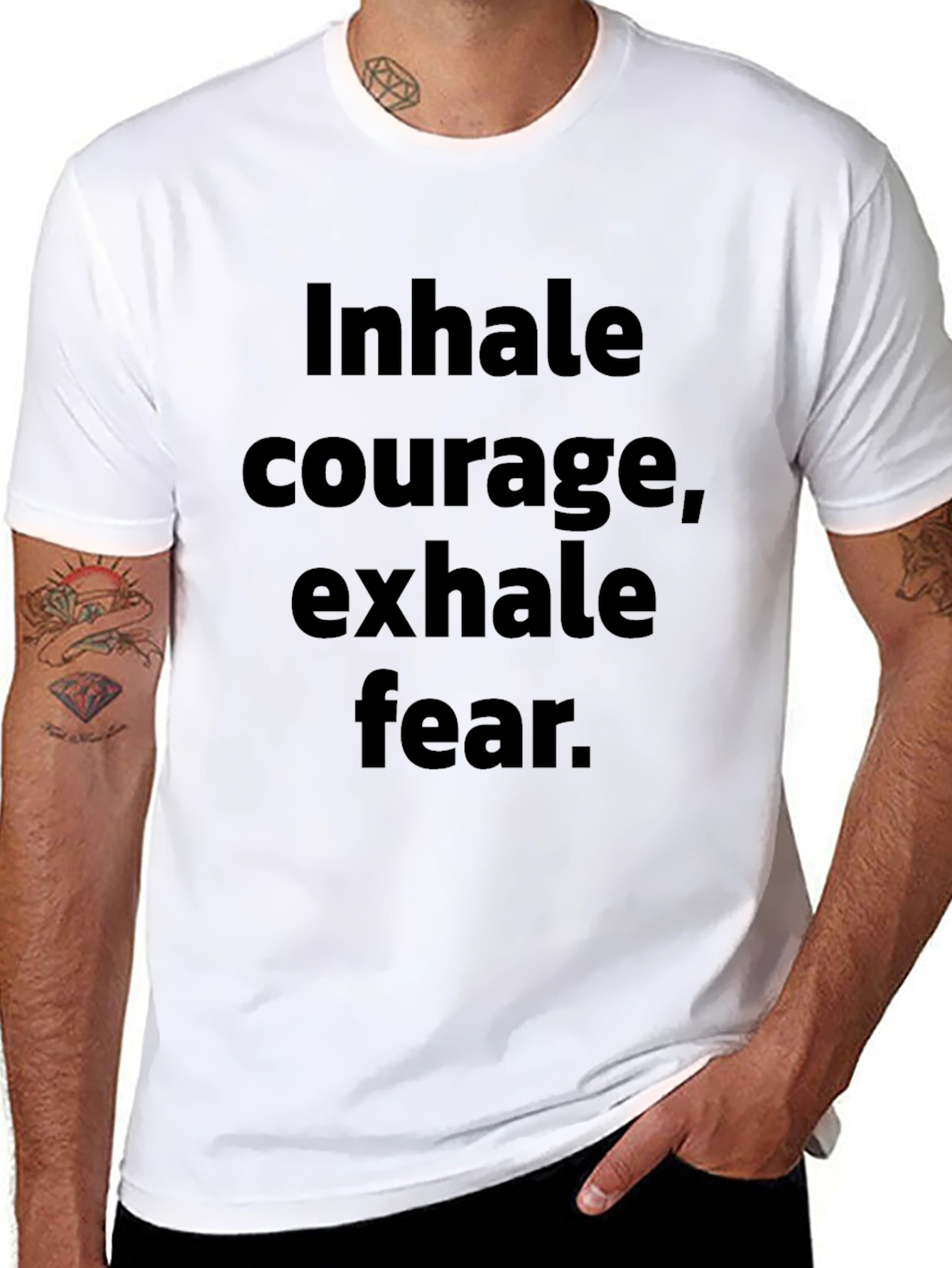 Inhale Courage Exhale Fear Black T-Shirt