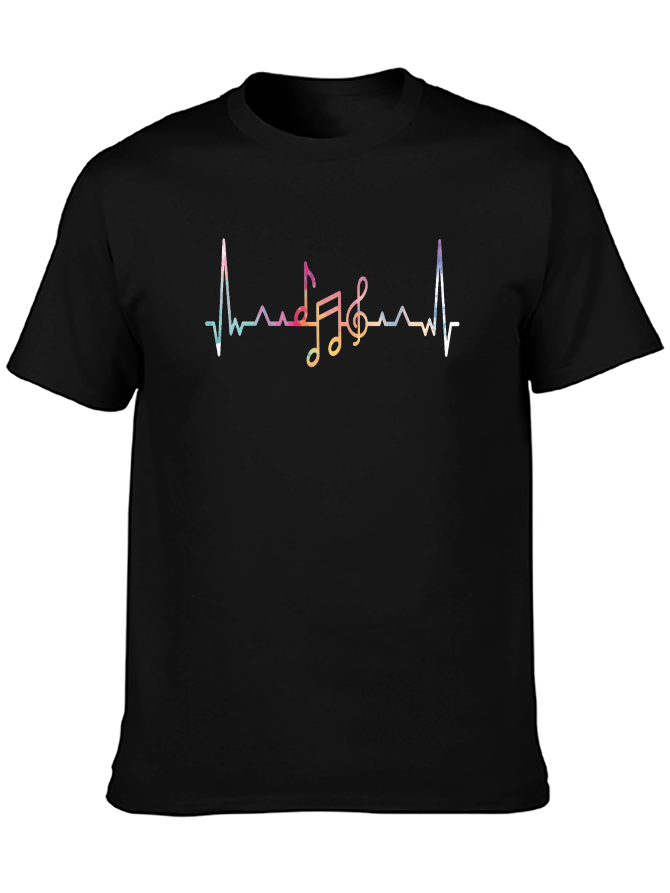 Music Heartbeat Graphic Tee - Black
