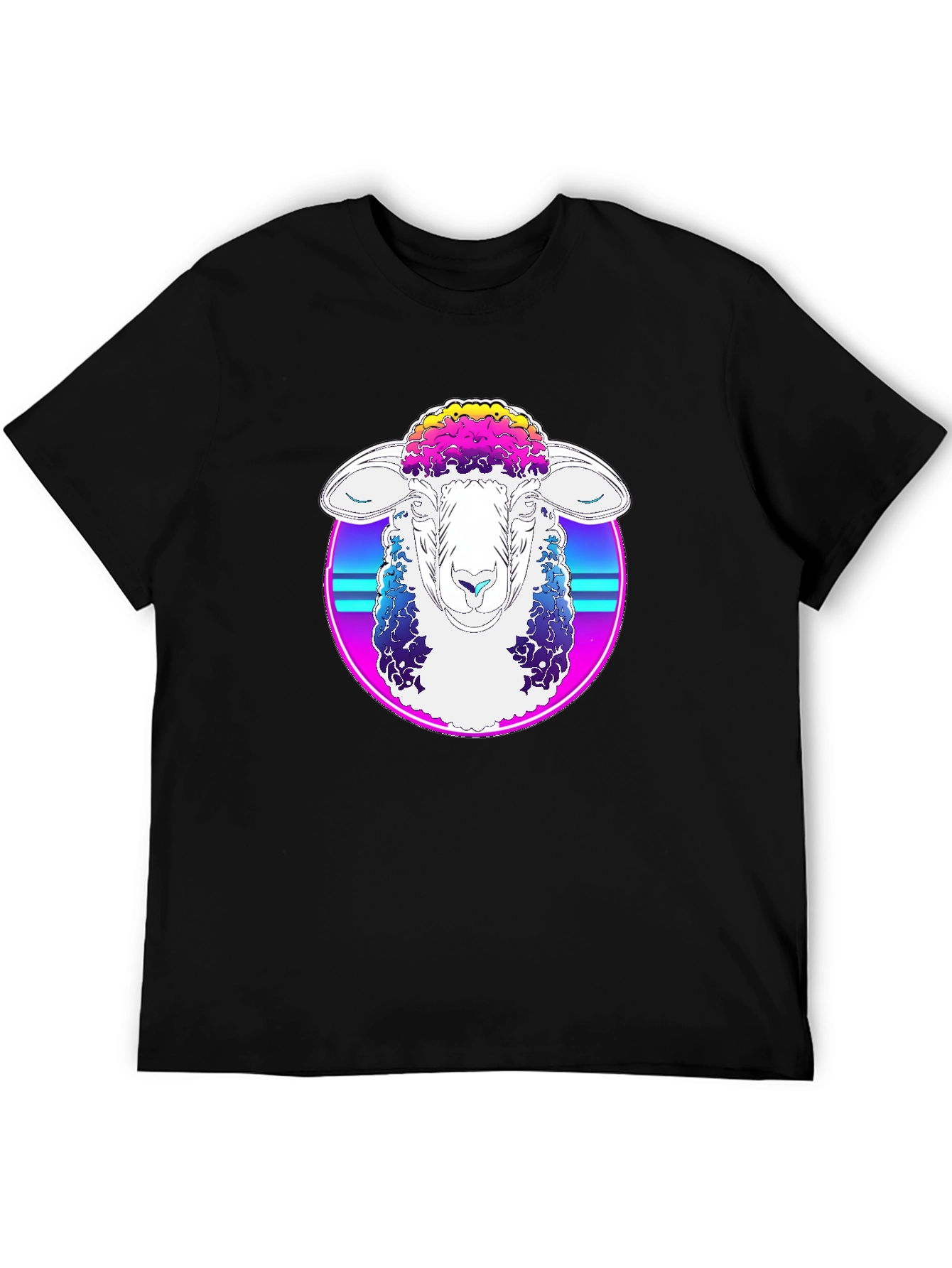 Retro Sheep Graphic Tee - Cool Synthwave Style