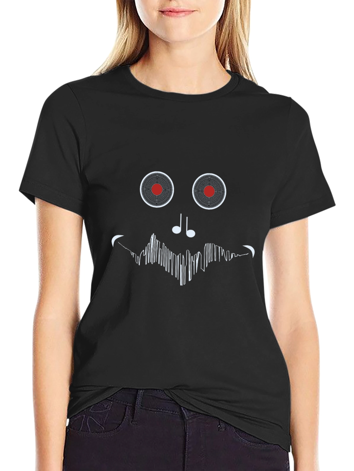 Vinyl Record Face Black T-Shirt