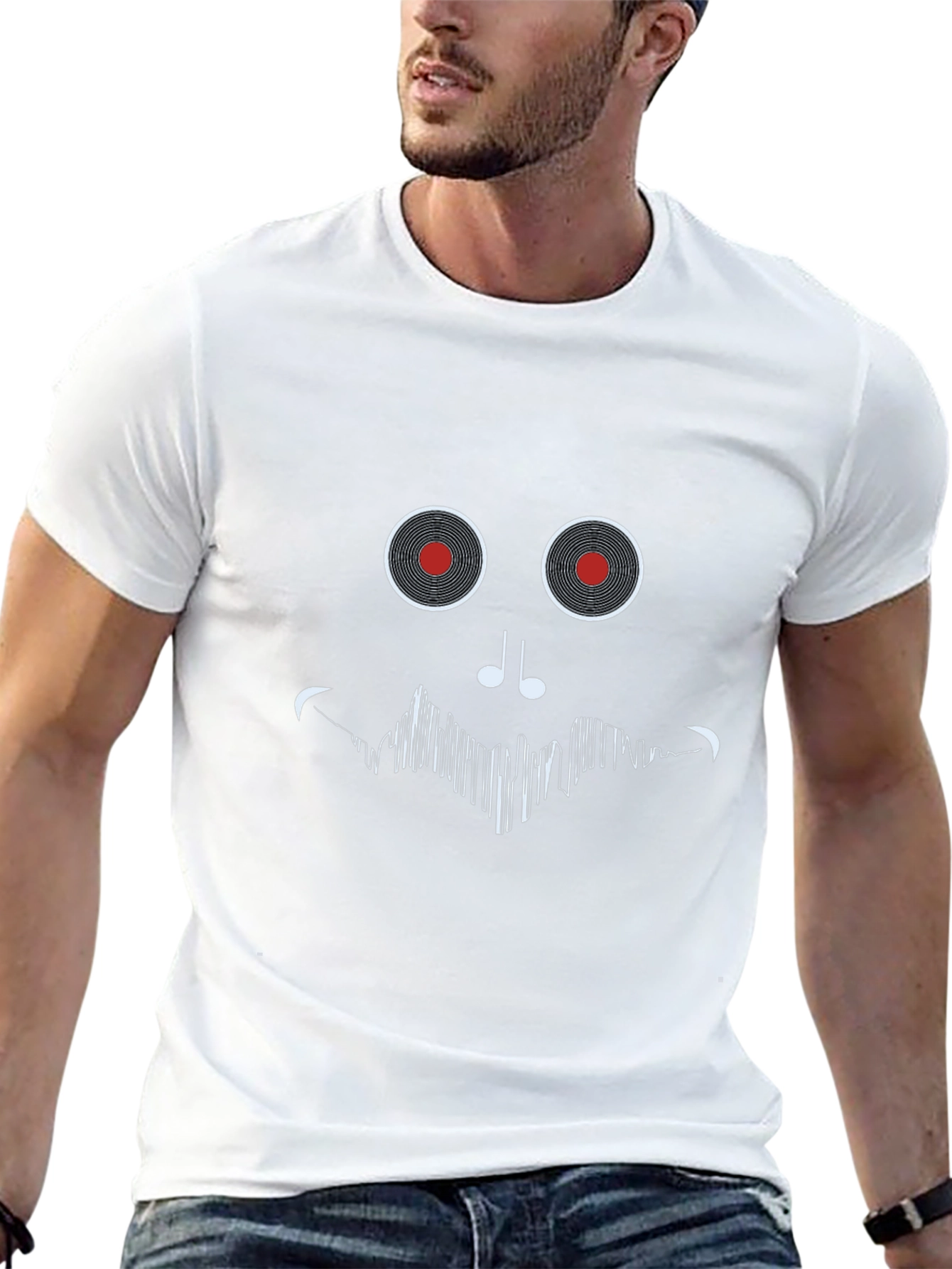 Vinyl Record Face Black T-Shirt