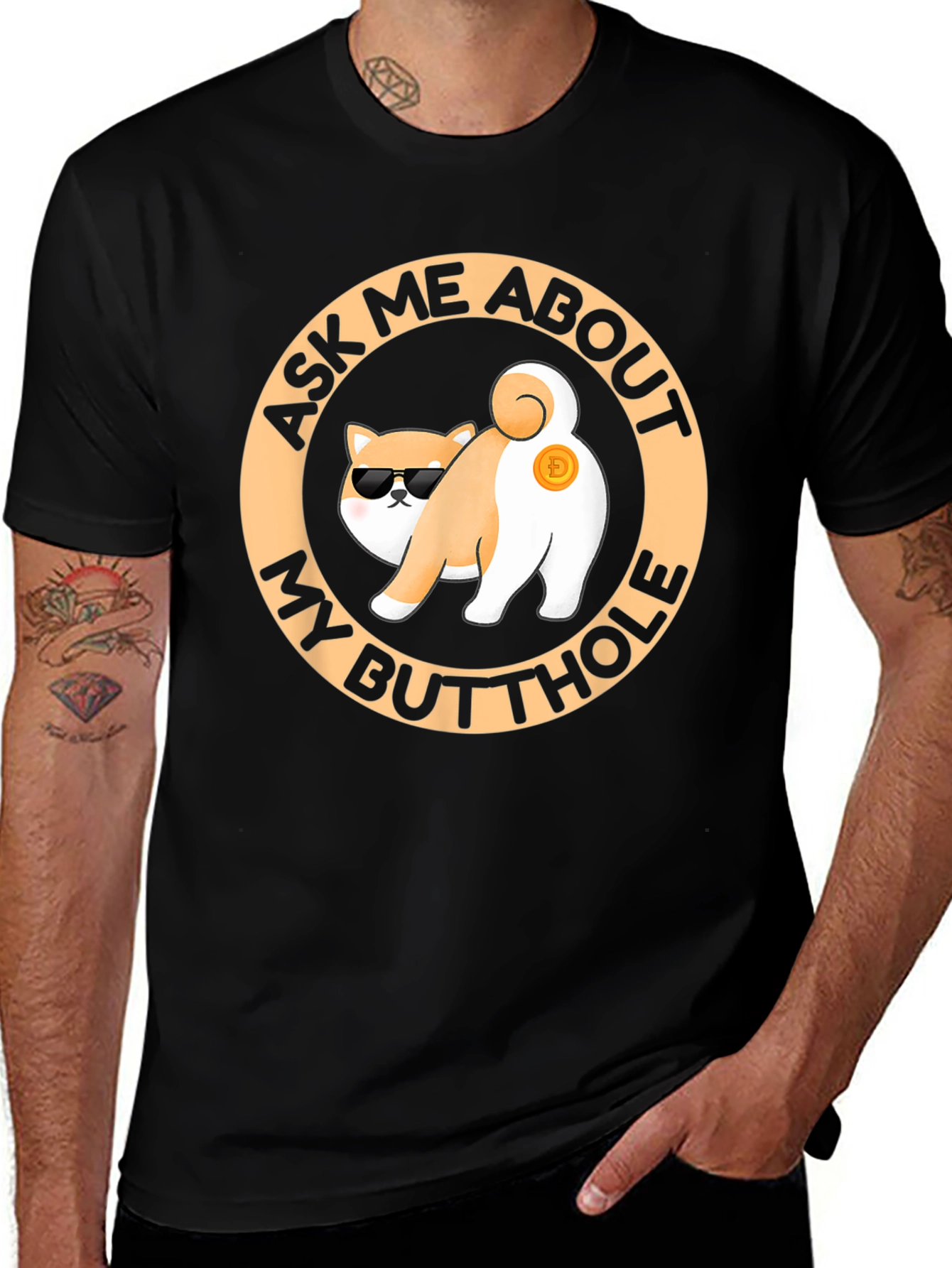 Funny Doge Crypto Butt T-Shirt