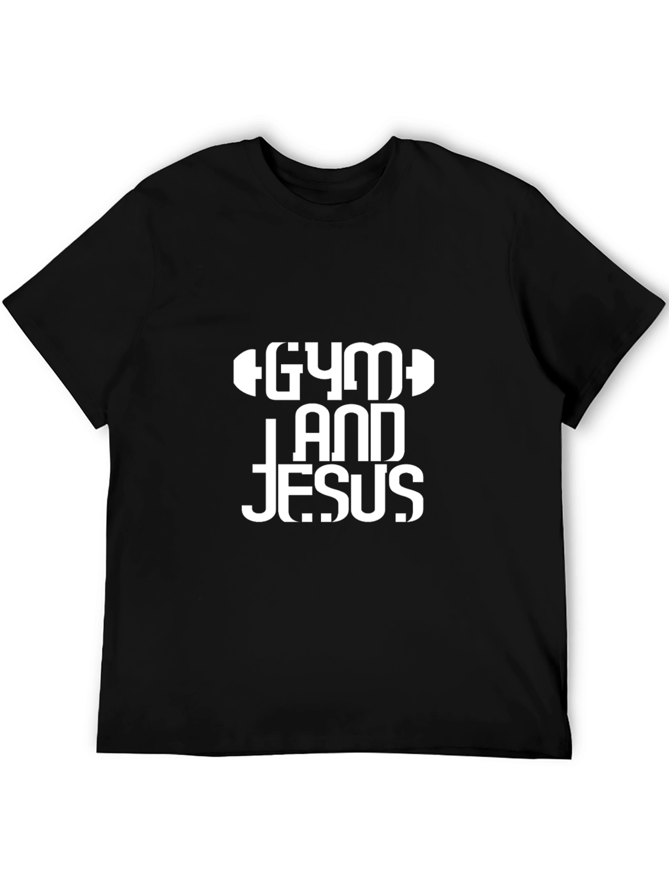 Gym and Jesus Black T-Shirt Christian Fitness Apparel