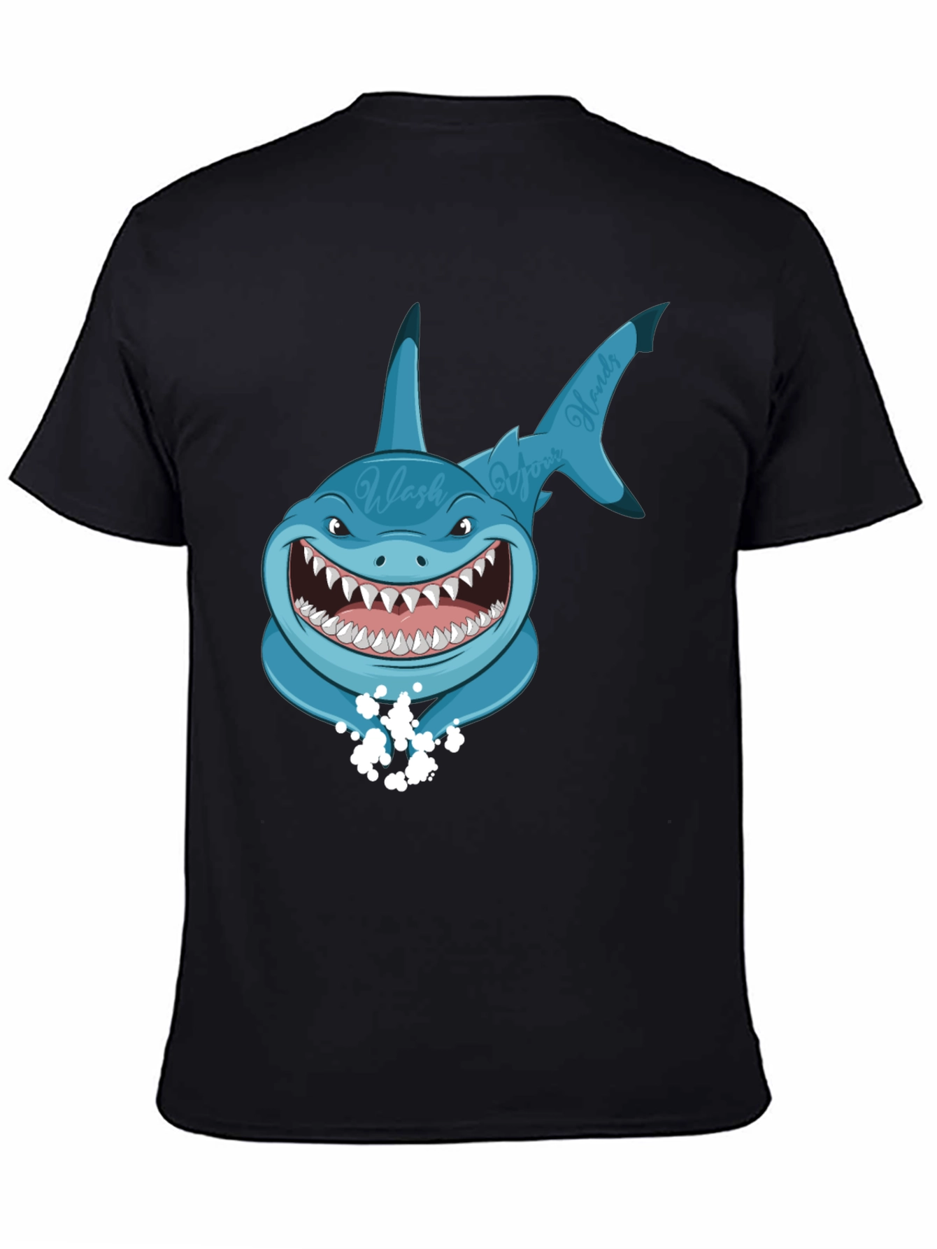 Wash Your Hands Shark T-Shirt - Funny Novelty Tee