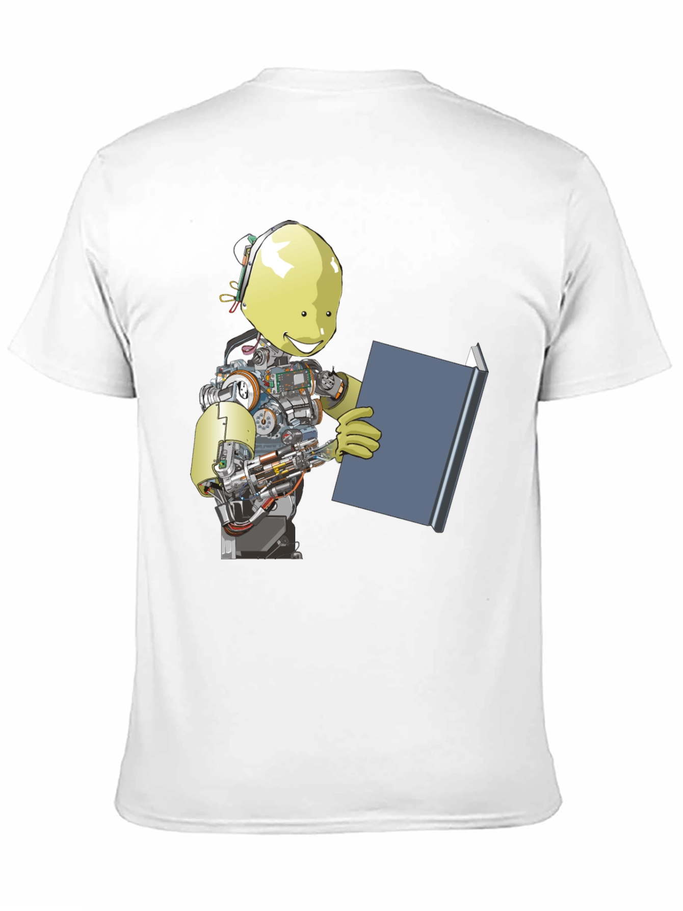 Robot Reading Book Graphic Tee - Black