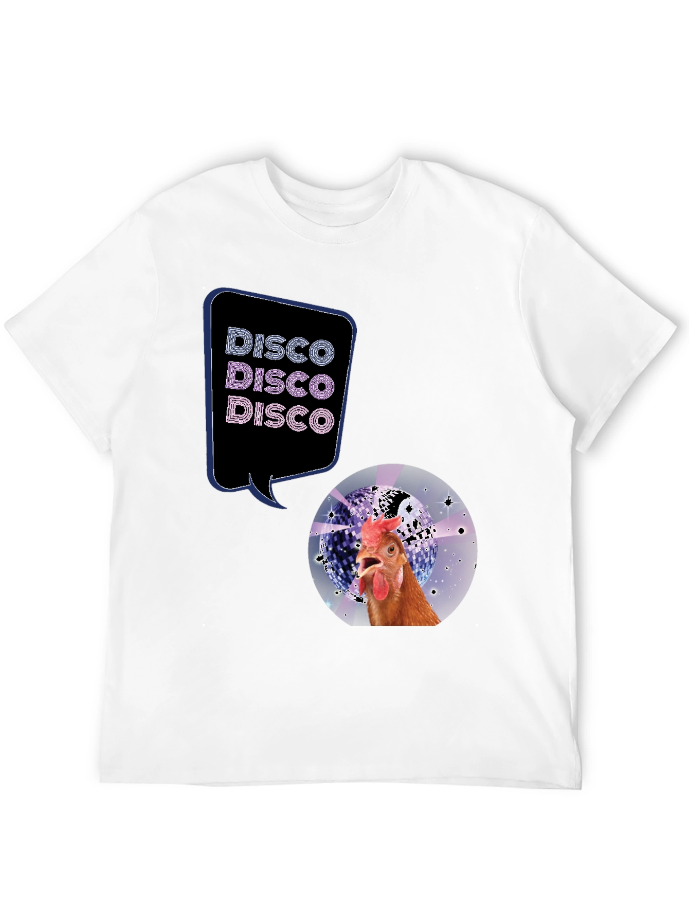 Disco Chicken Graphic Tee - Funny & Unique